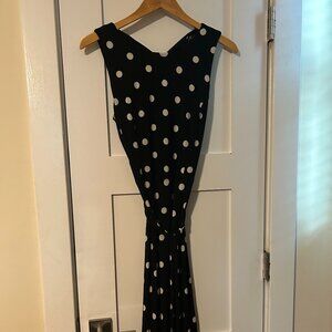 Ralph Lauren Black Midi Dress with White Polka Dots